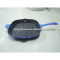 rectangular cast iron grill fry pan with enamel/vegetable oil coating